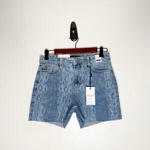 Judy Blue Mid Rise Snakeskin Printed Cut Off Raw Hem Shorts Women’s Size Medium